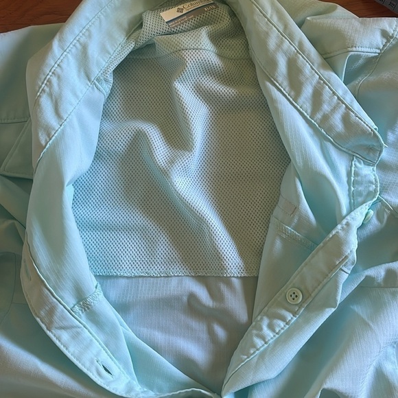 Columbia Omni-shade mint green XL short sleeve vented button shirt with  pocket - Picture 8 of 10